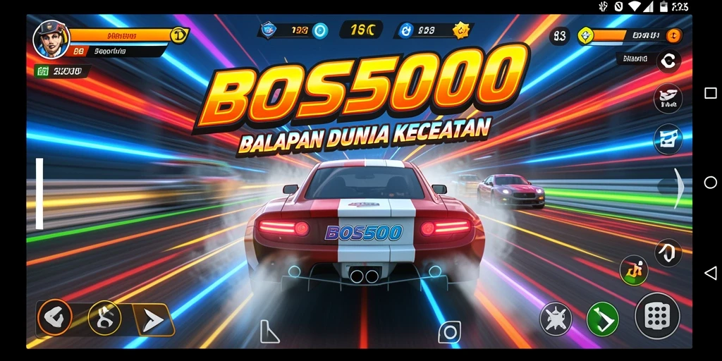 Tampilan gameplay balapan yang mendebarkan dan penuh aksi.