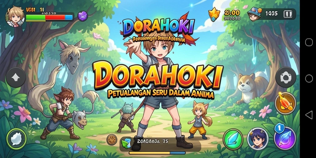 Tampilan menarik dari gameplay DORAHOKI yang mendebarkan.