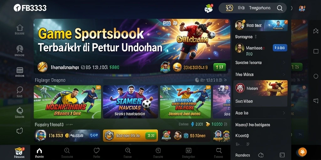 Tampilan gameplay FB333 yang menarik dengan fitur Sportsbook.
