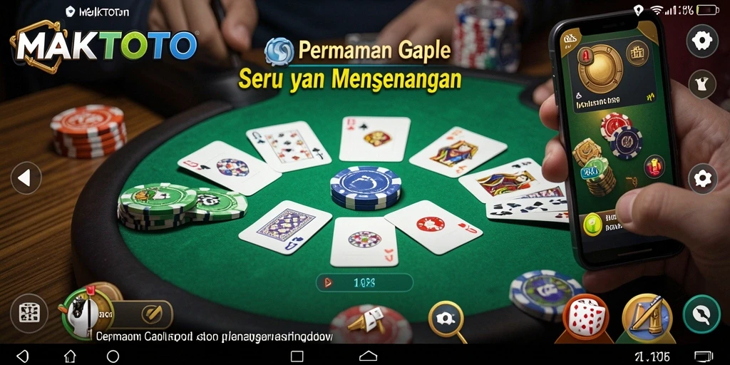 Tampilan gameplay seru dalam permainan Gaple MAKTOTO.