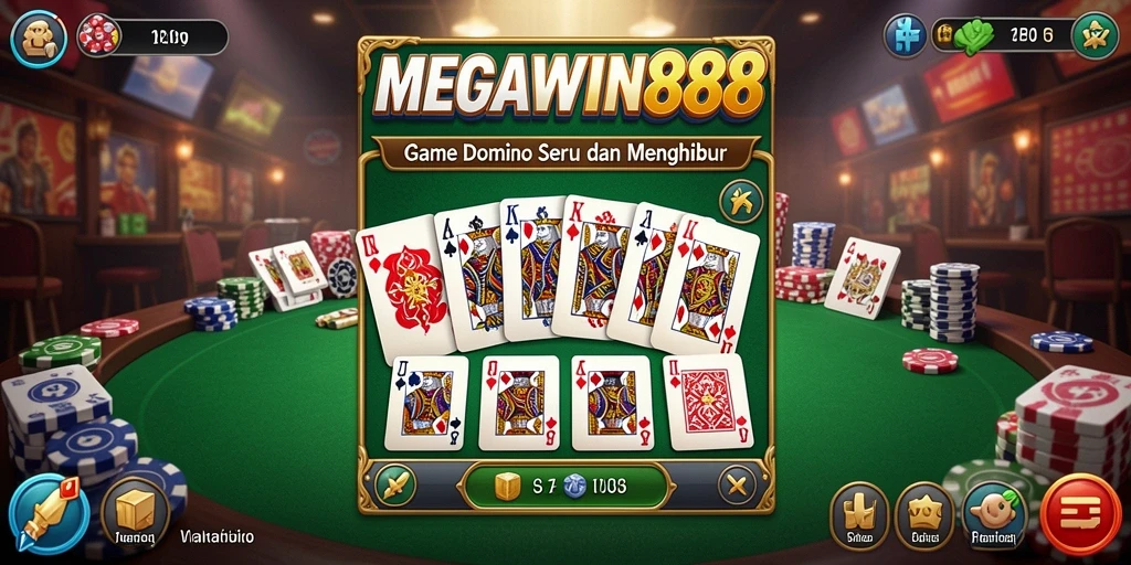 Gameplay seru domino di MEGAWIN888 dengan teman-teman.