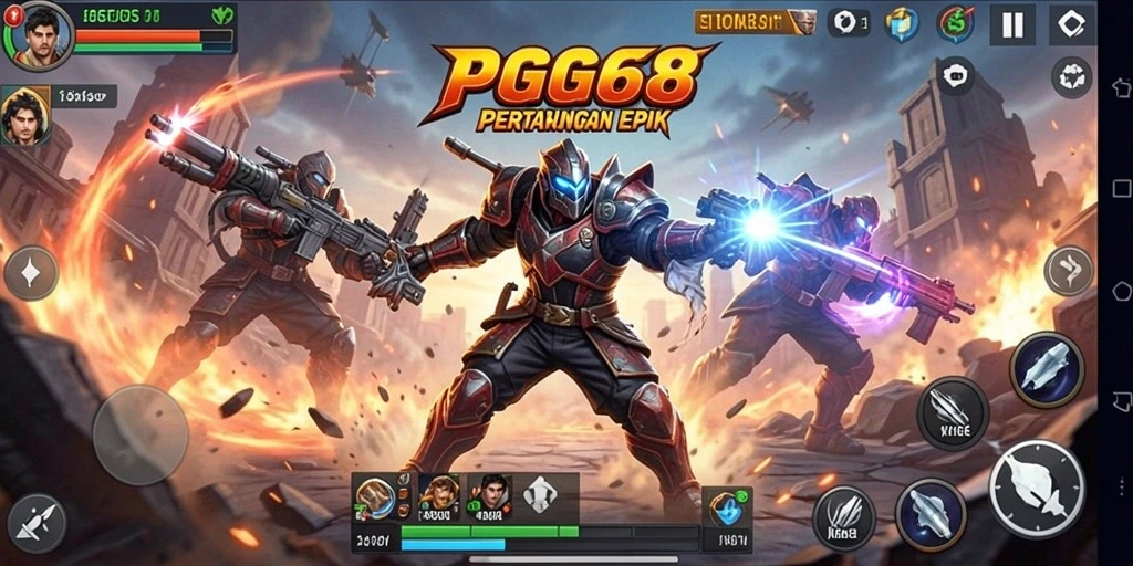 Screenshot PGG68 menampilkan aksi pertempuran yang mendebarkan.